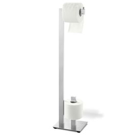 Zack Portarrollos WC Linea Acabado MATT BRUSH POLISH Vertical para Rollo de Reserva 15x18 cm